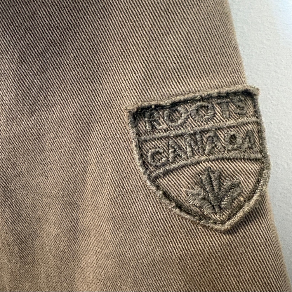 Roots Canada Green Cotton Cargo Utility Field Jacket, Zip + Snap, Pockets Medium - Picture 2 of 16